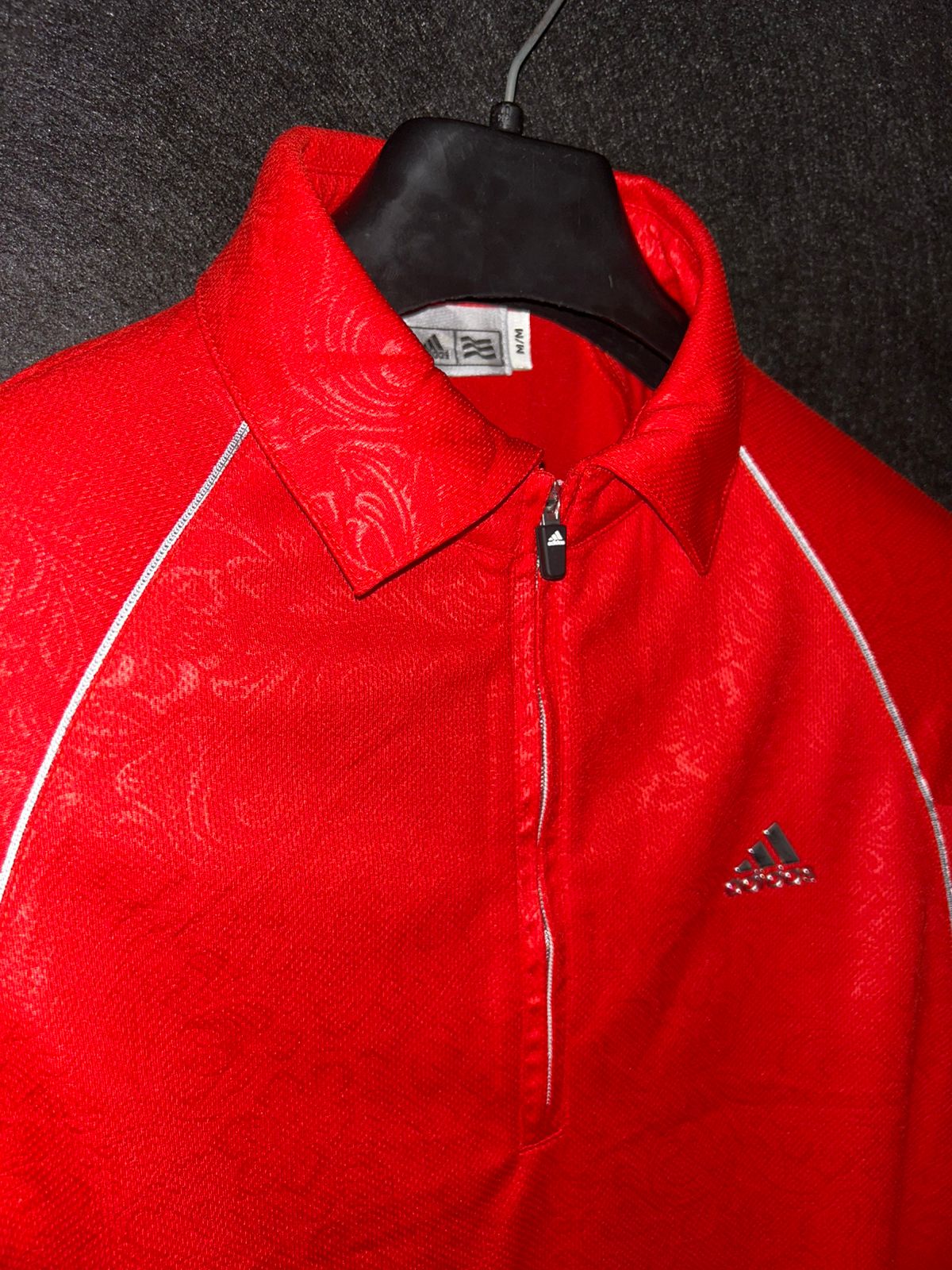 Adidas Red Zip Polo - Medium