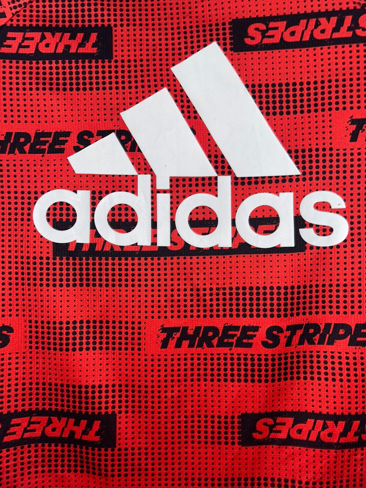 Adidas Logo Red Round Neck - Small