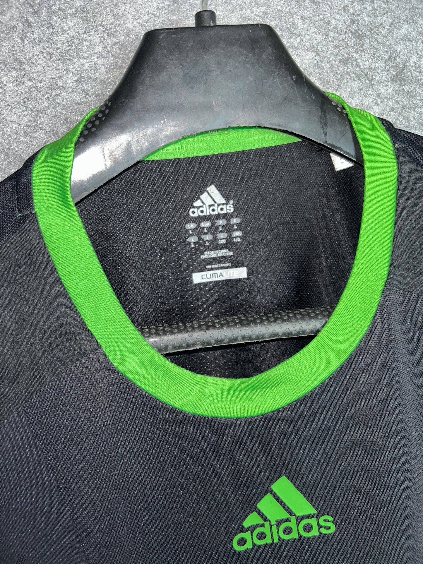 Adidas Climalite Black & Green Three 3 Strips - XXL