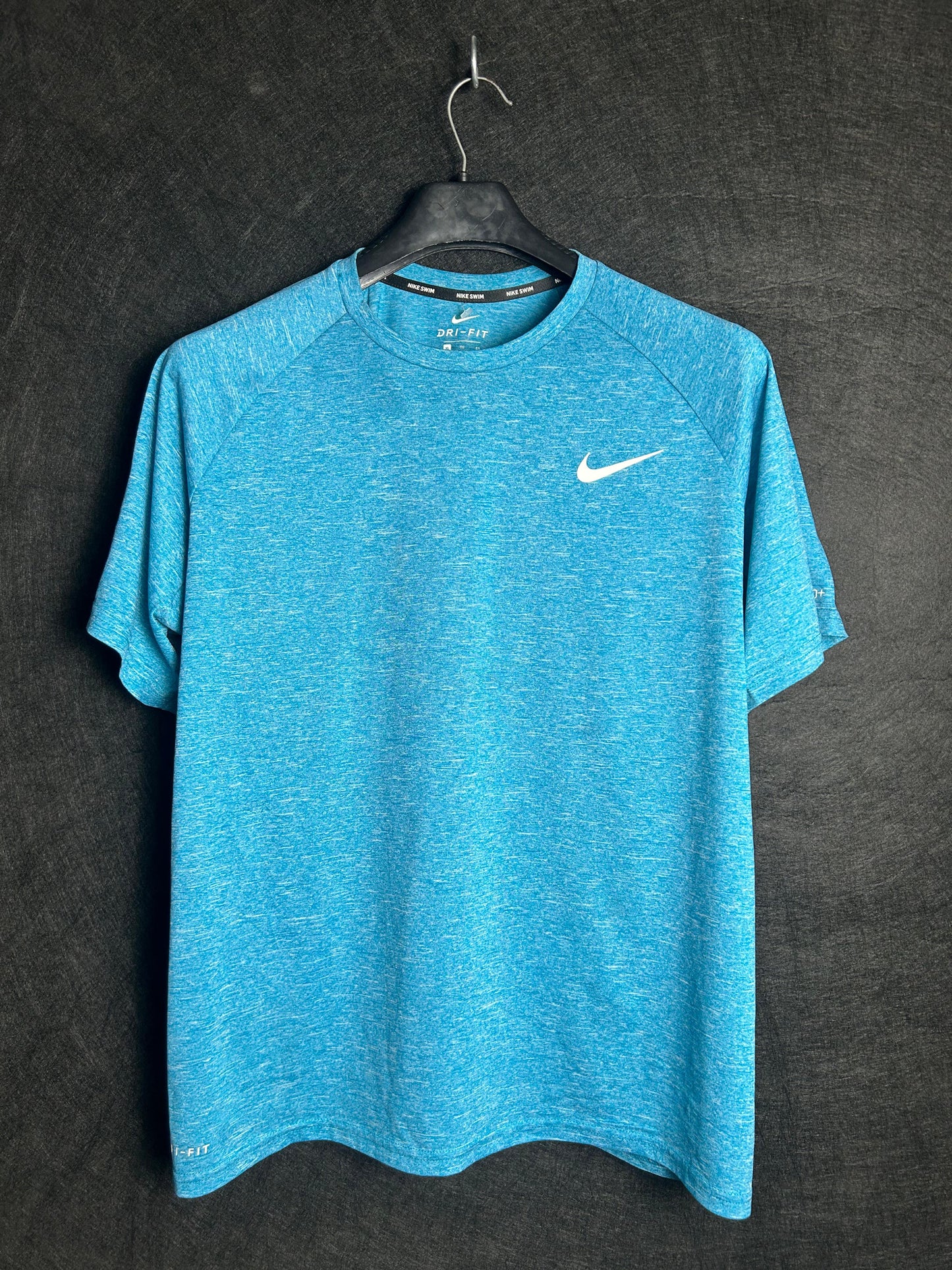 Nike Blue Textured Round Neck Tee - XL