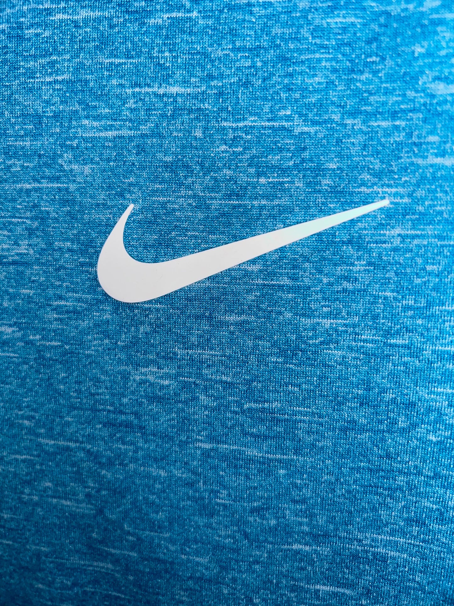 Nike Blue Textured Round Neck Tee - XL