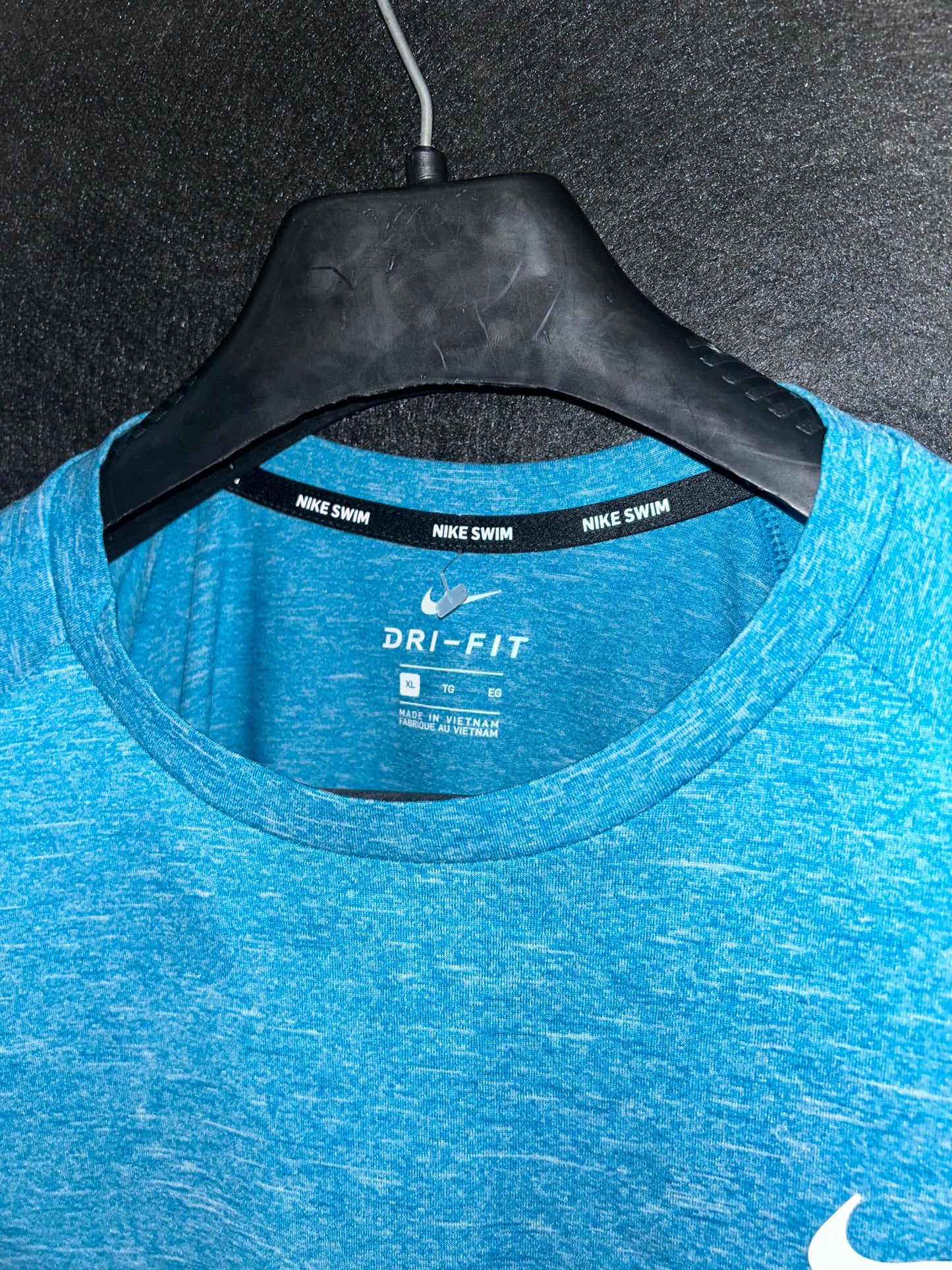 Nike Blue Textured Round Neck Tee - XL