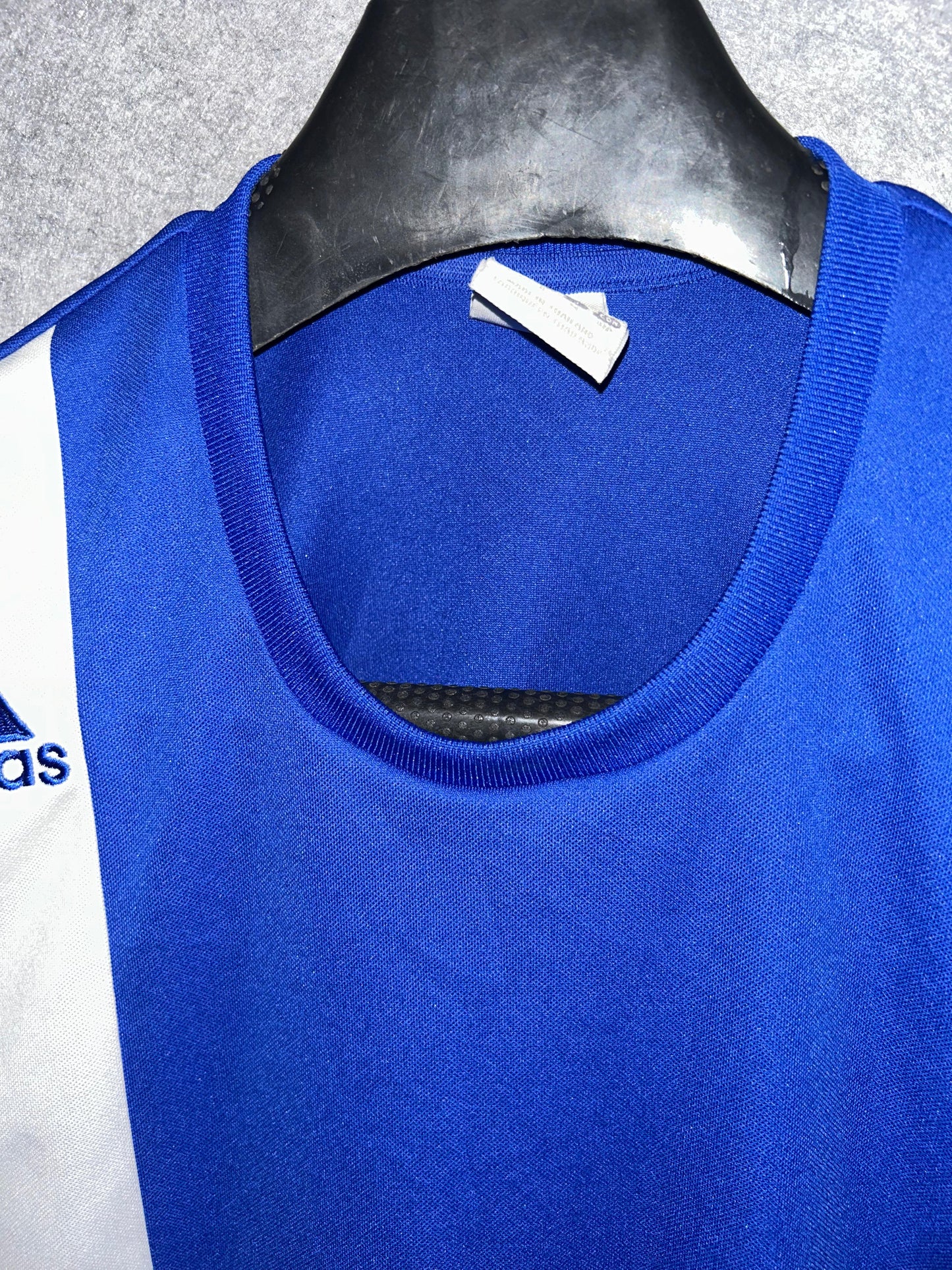 Adidas Blue With Whiten striped Round Neck - Medium