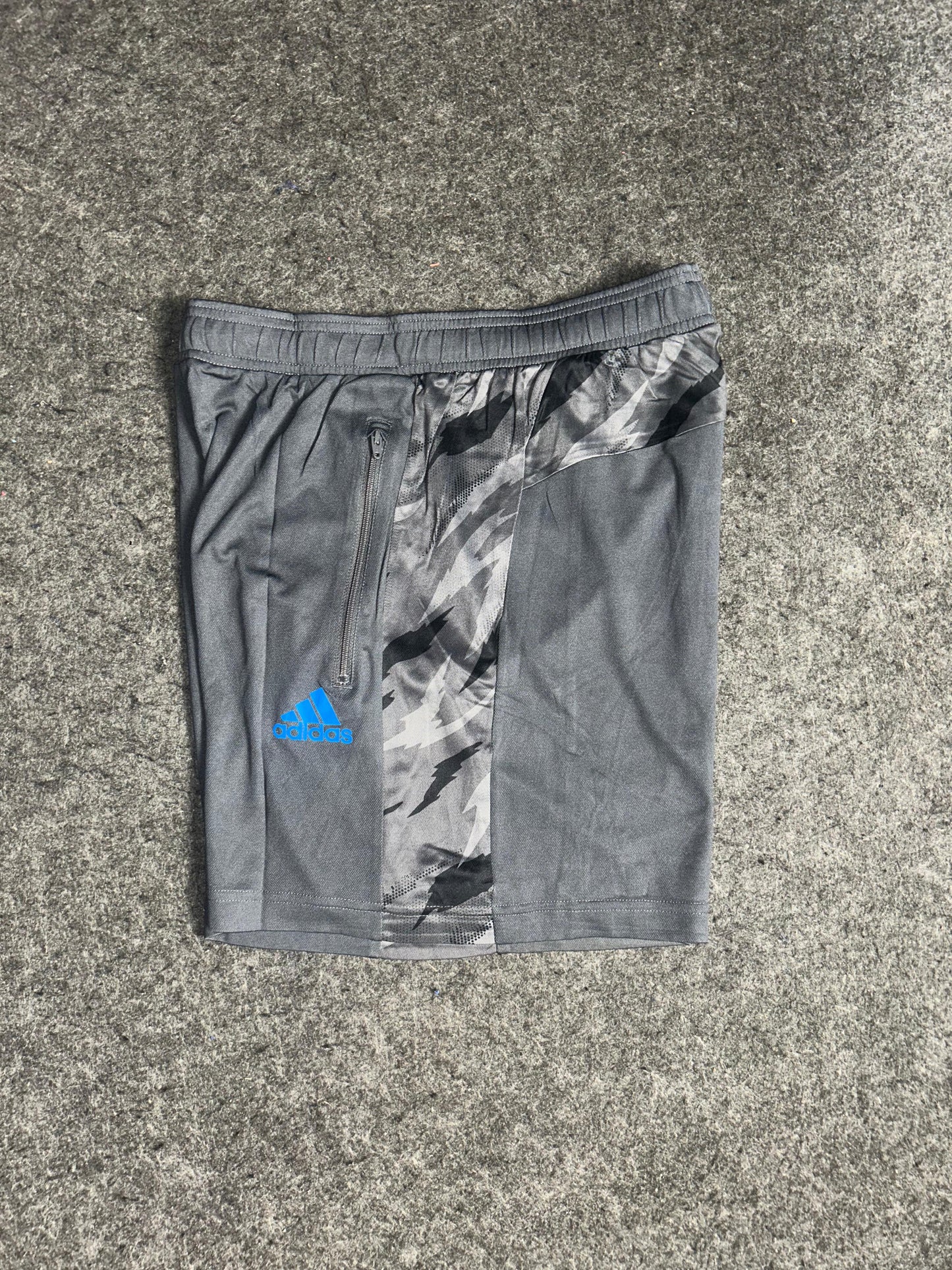 Adidas Gray / Blue Logo Short - Large
