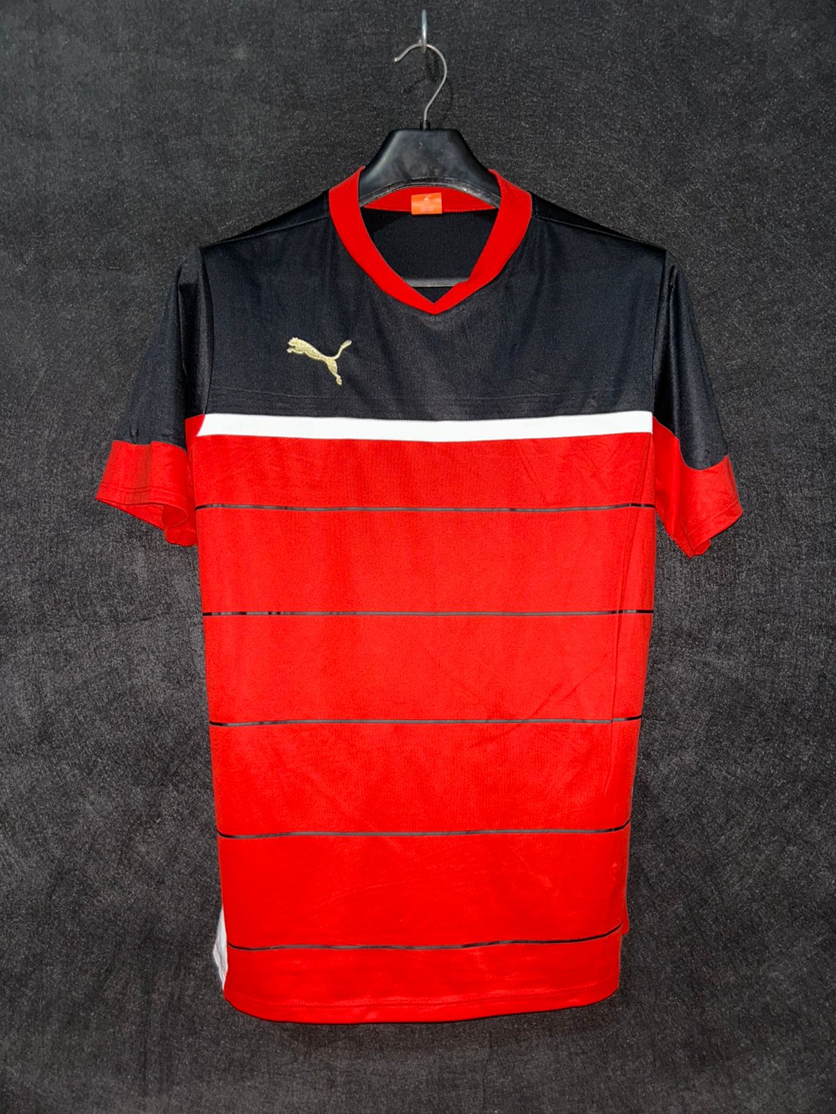 Puma Red Black V Neck - Large