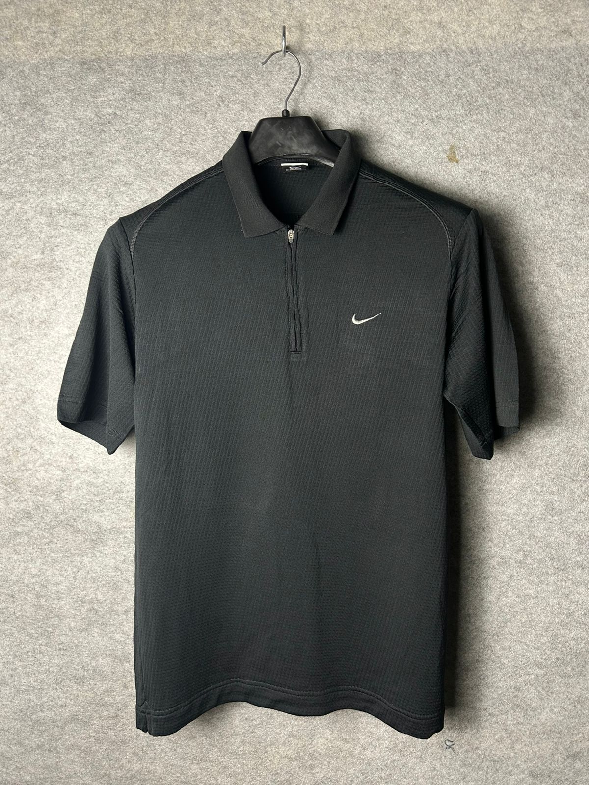 Nike Black Zip Polo - Large