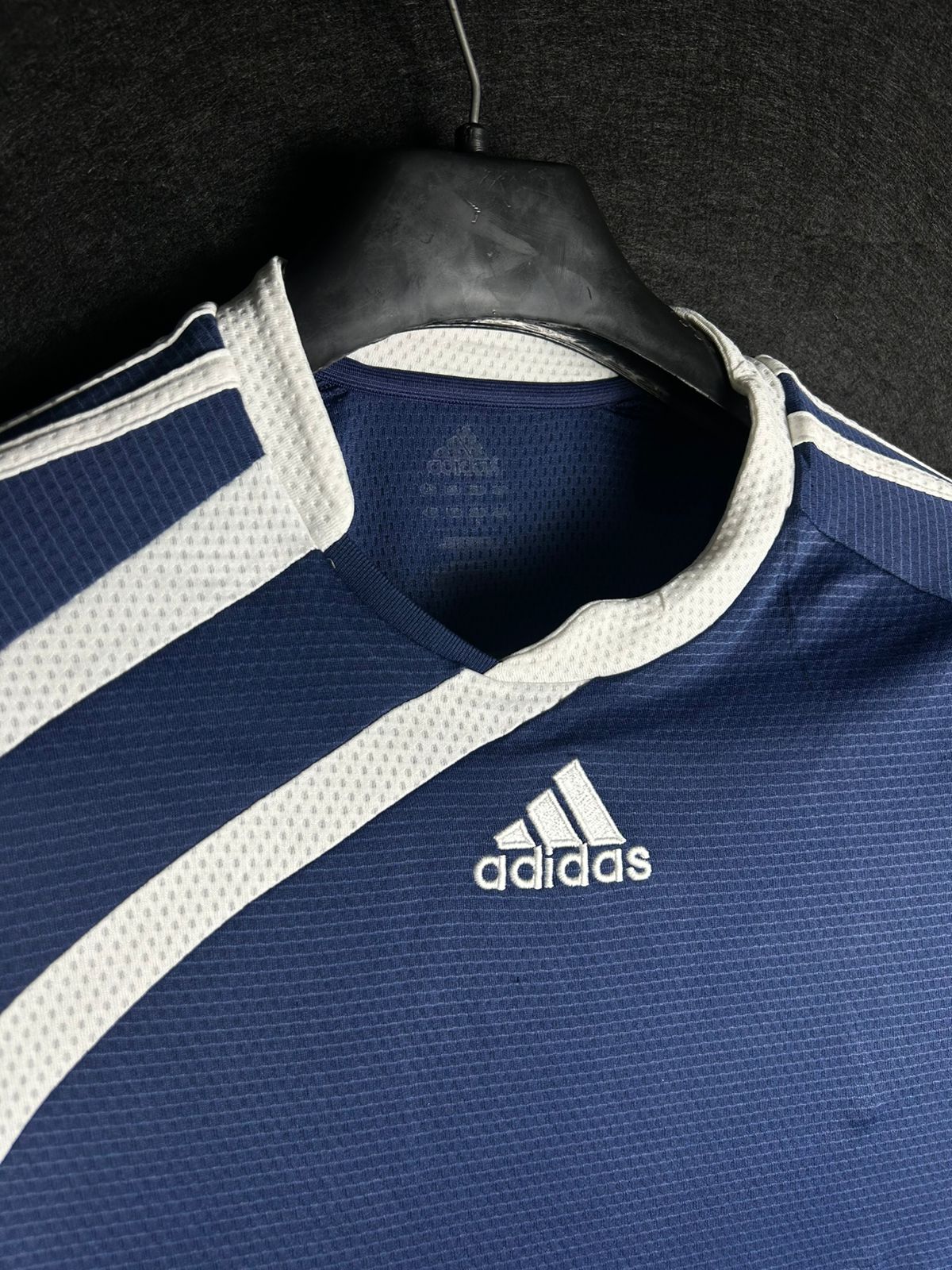 Adidas White Blue Tee - Large