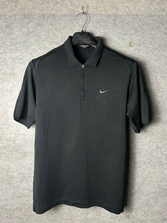 Nike Black Zip Polo - Large