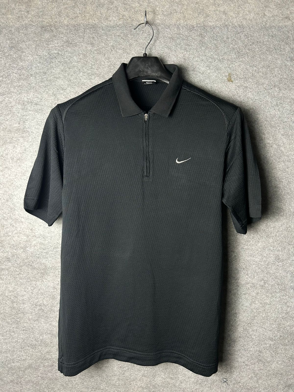 Nike Black Zip Polo - Large