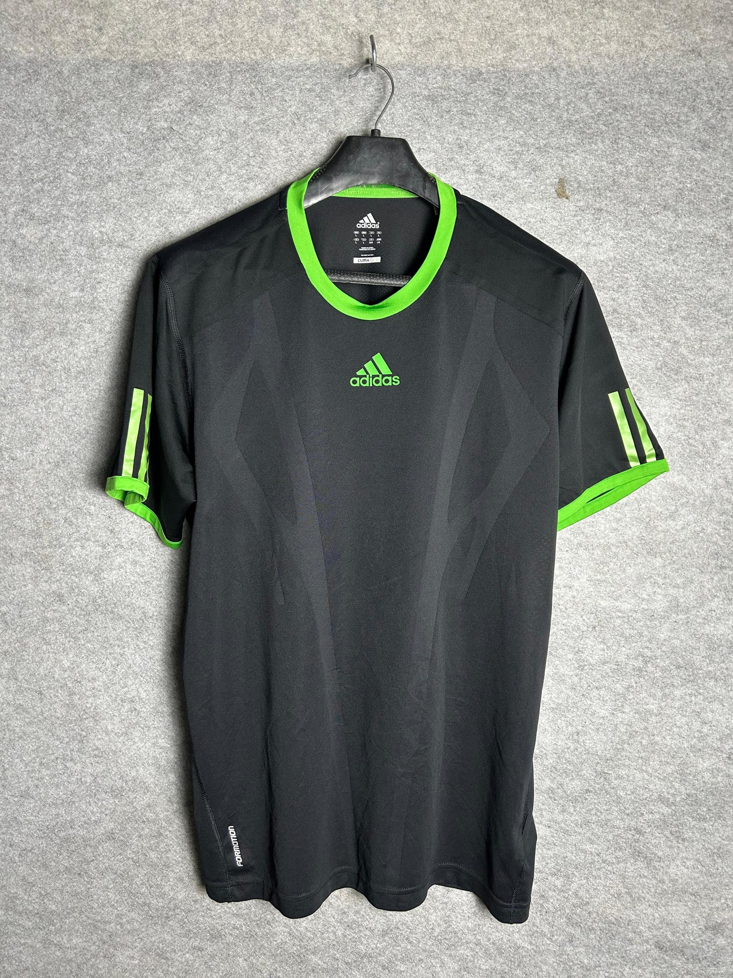 Adidas Climalite Black & Green Three 3 Strips - XXL