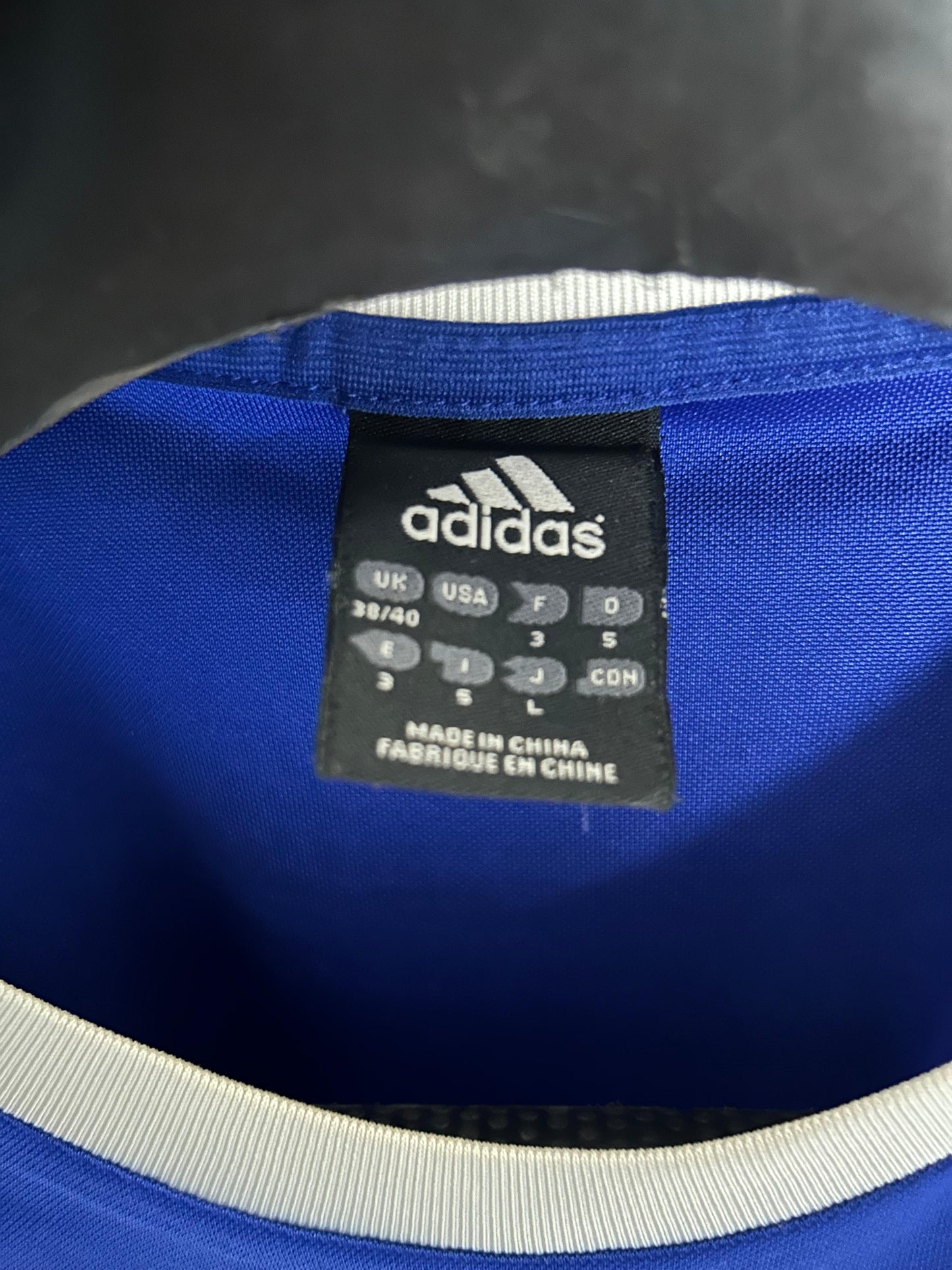 Adidas Blue & White Round Neck  - Large