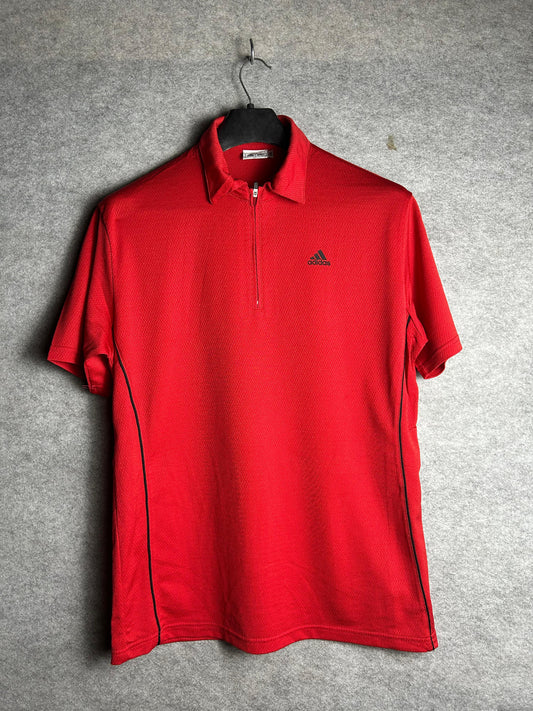 Adidas Red Zip Polo - large