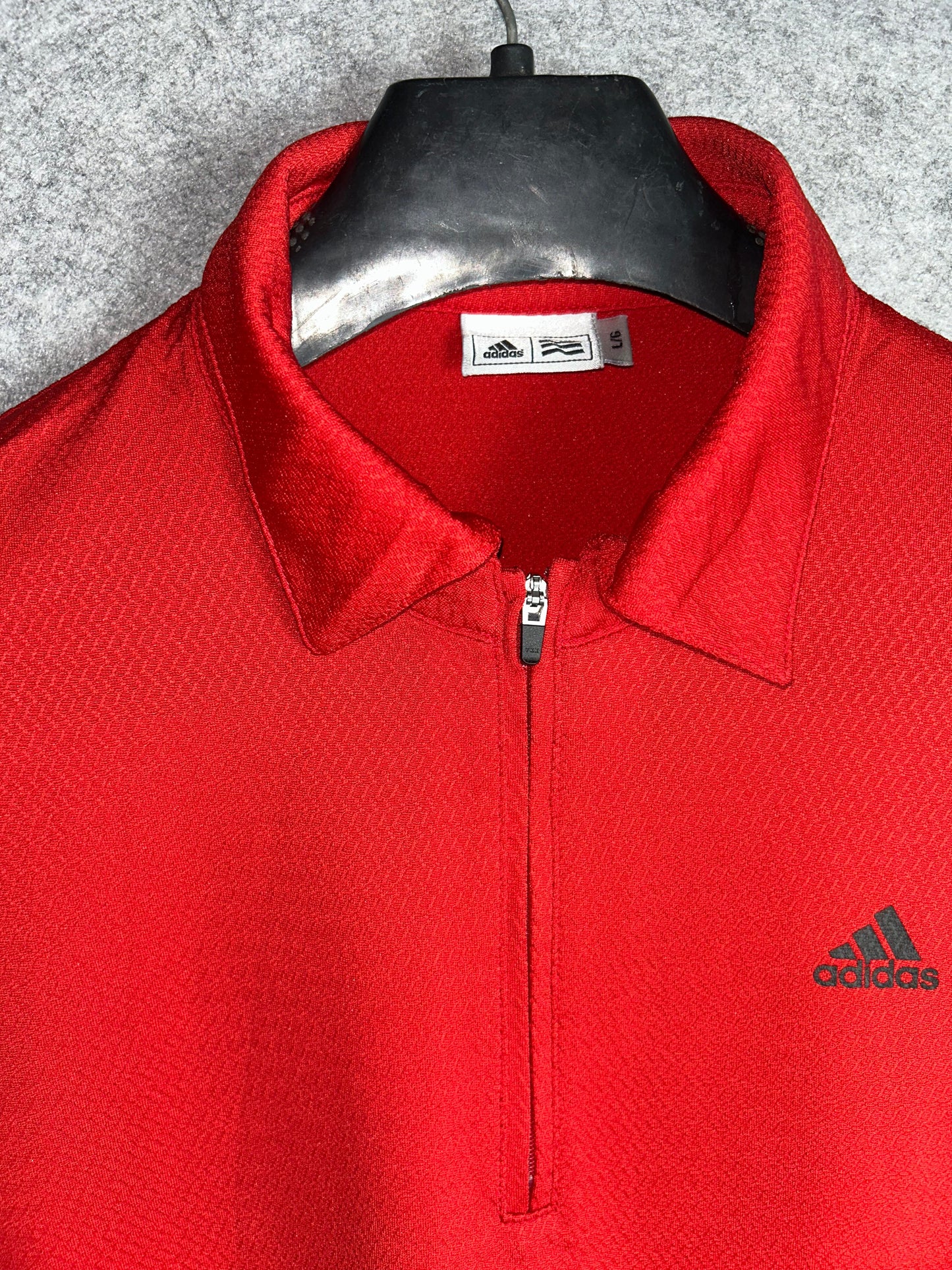 Adidas Red Zip Polo - large