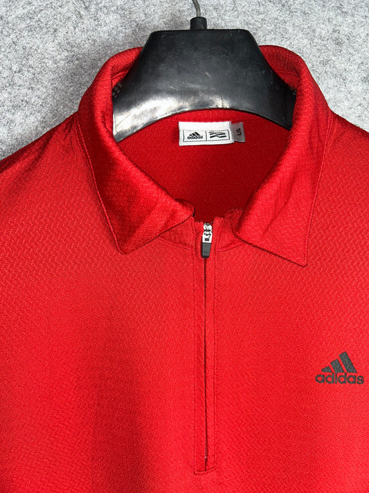 Adidas Red Zip Polo - large