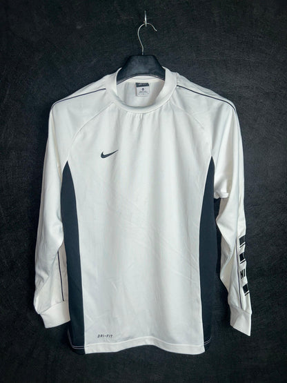 Nike White Round Neck Full Sleeves  - Medium