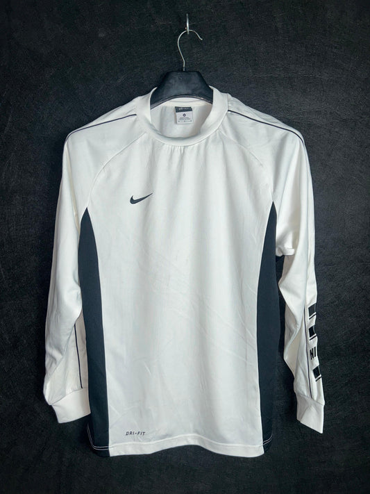 Nike White Round Neck Full Sleeves  - Medium