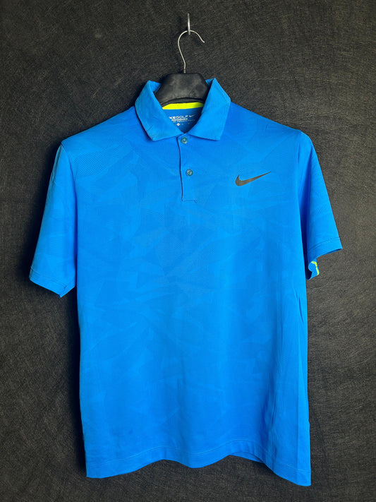 Nike Blue Textured Golf Polo - Medium