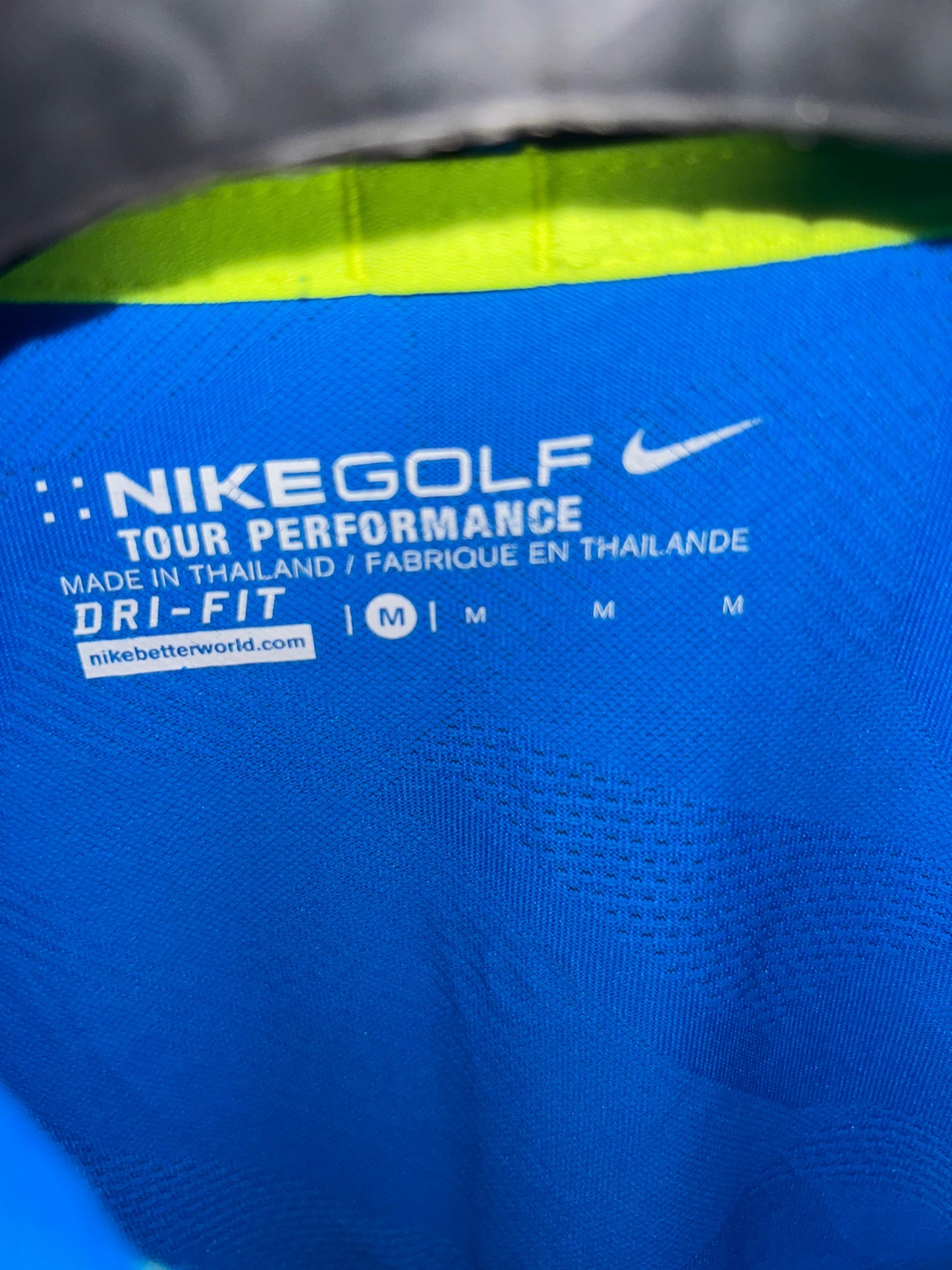 Nike Blue Textured Golf Polo - Medium