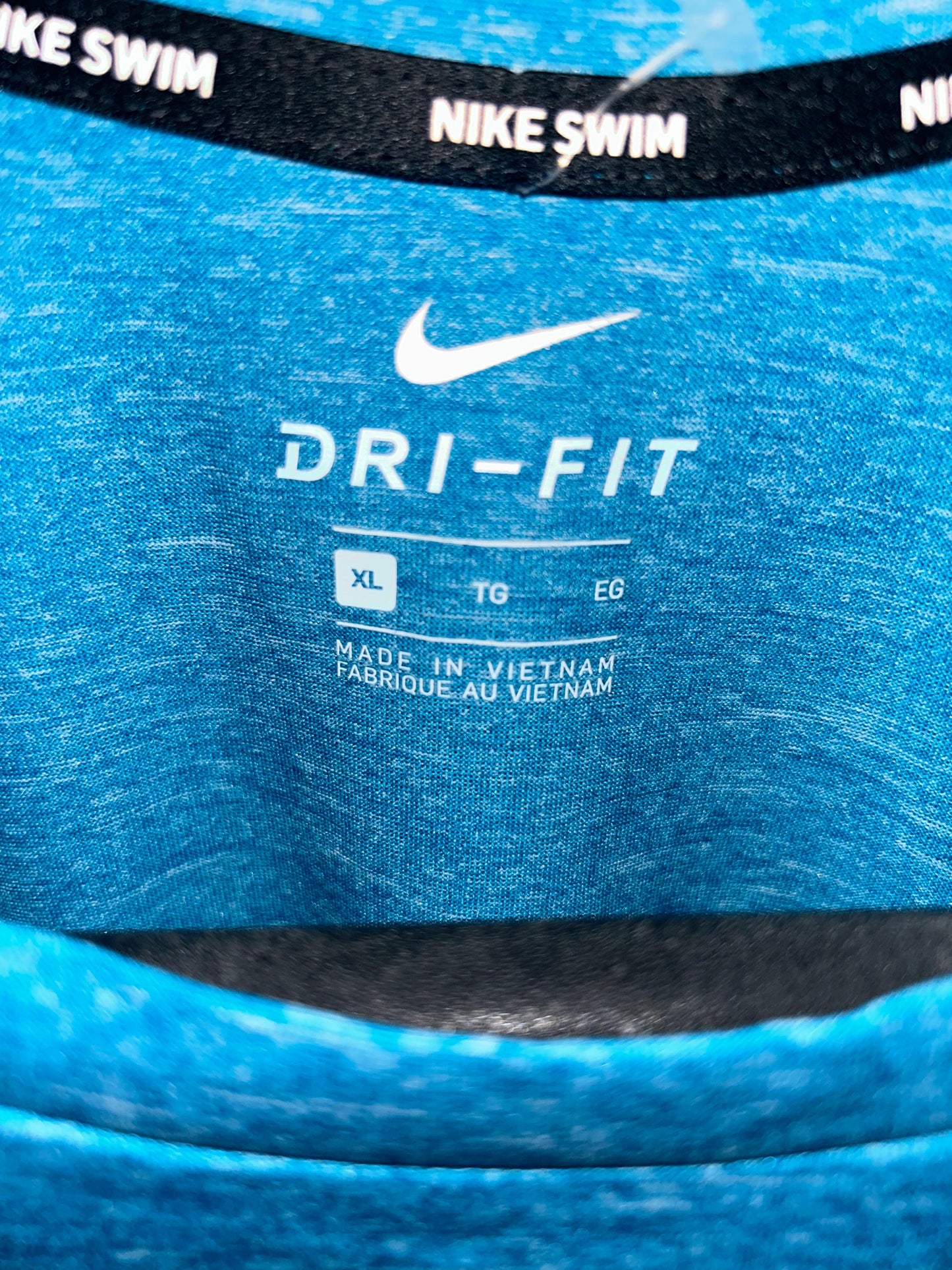 Nike Blue Textured Round Neck Tee - XL