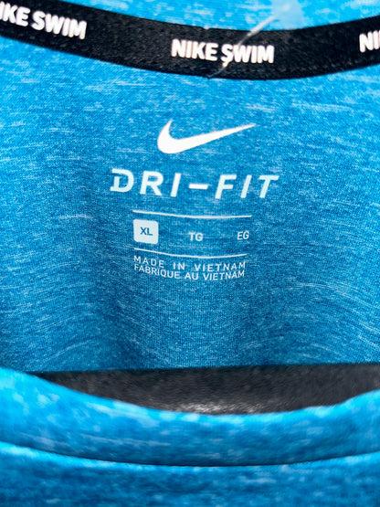 Nike Blue Textured Round Neck Tee - XL
