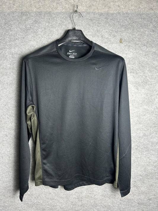 Nike Black & Green Round Neck - XL