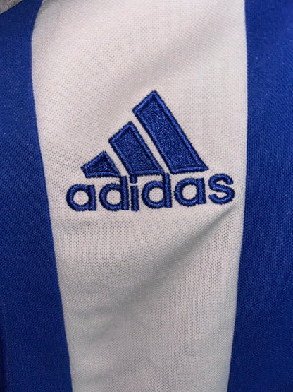 Adidas Blue With Whiten striped Round Neck - Medium