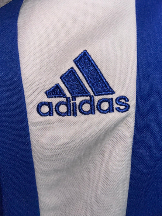 Adidas Blue With Whiten striped Round Neck - Medium