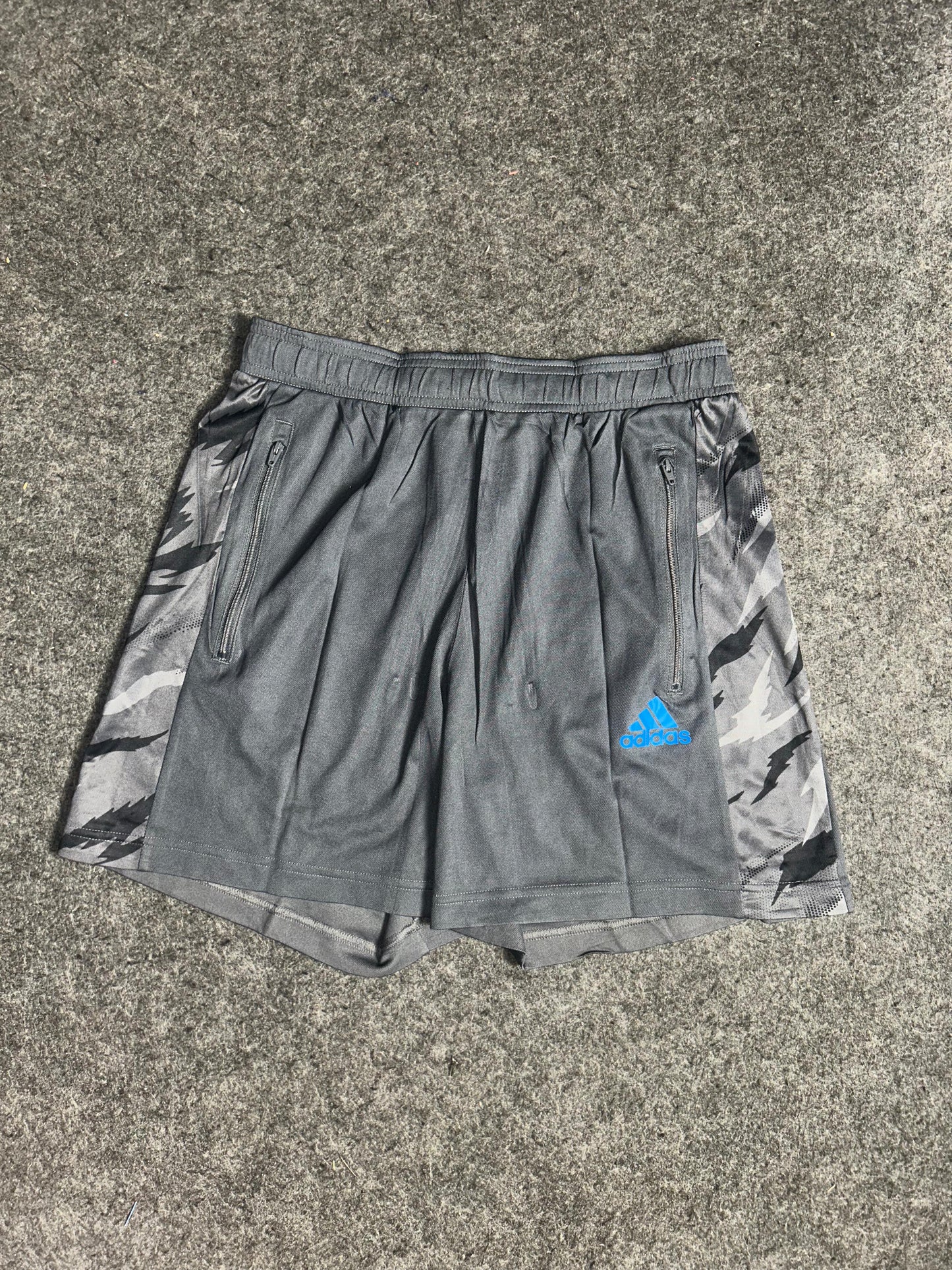 Adidas Gray / Blue Logo Short - Large