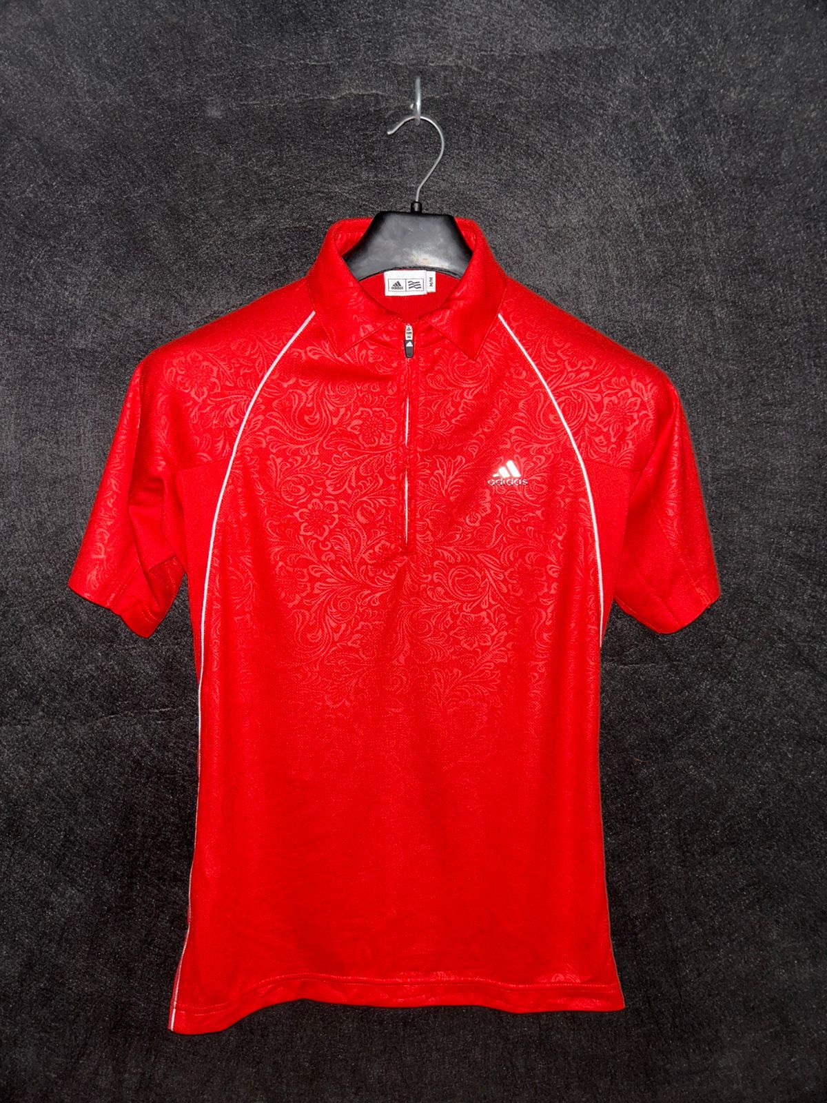Adidas Red Zip Polo - Medium