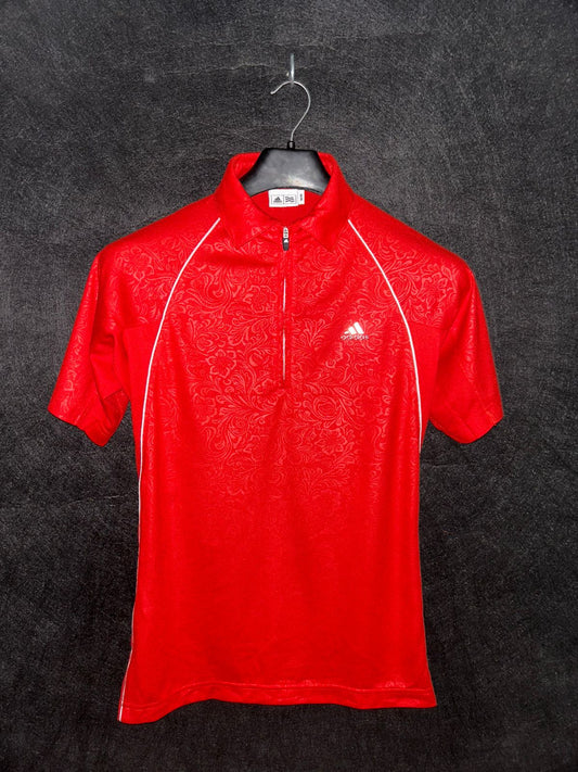 Adidas Red Zip Polo - Medium