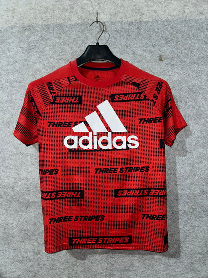 Adidas Logo Red Round Neck - Small