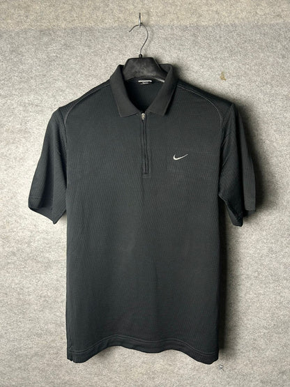 Nike Black Zip Polo - Large