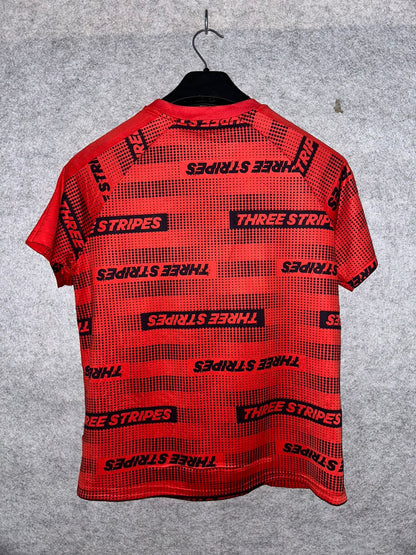 Adidas Logo Red Round Neck - Small